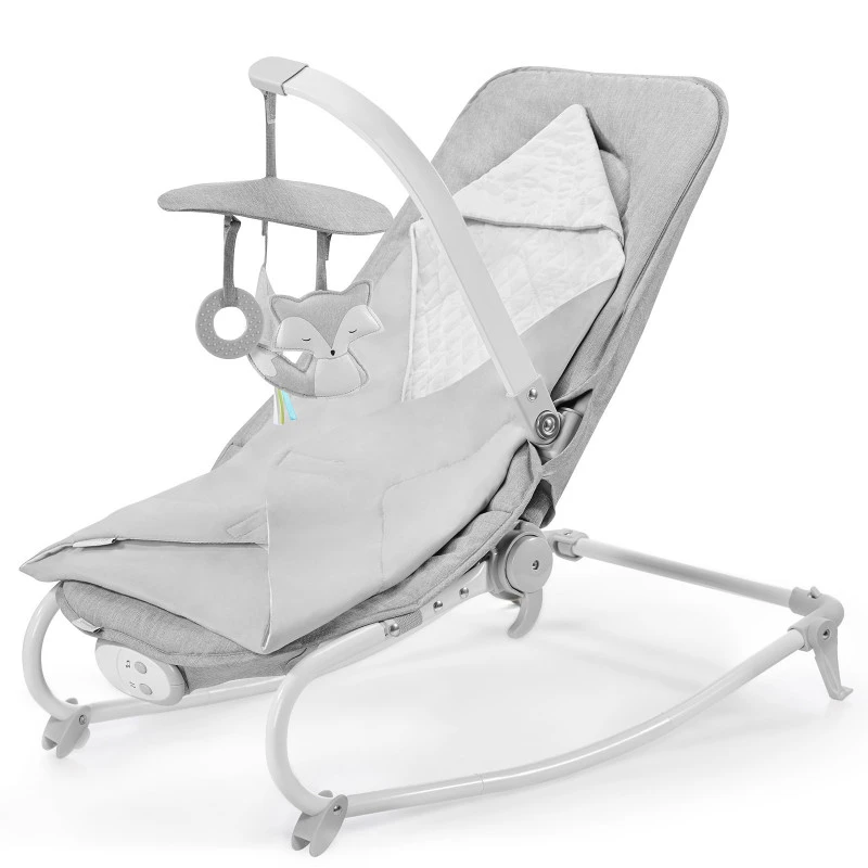 Шезлонг с вибрация и мелодии KinderKraft Felio, Сив